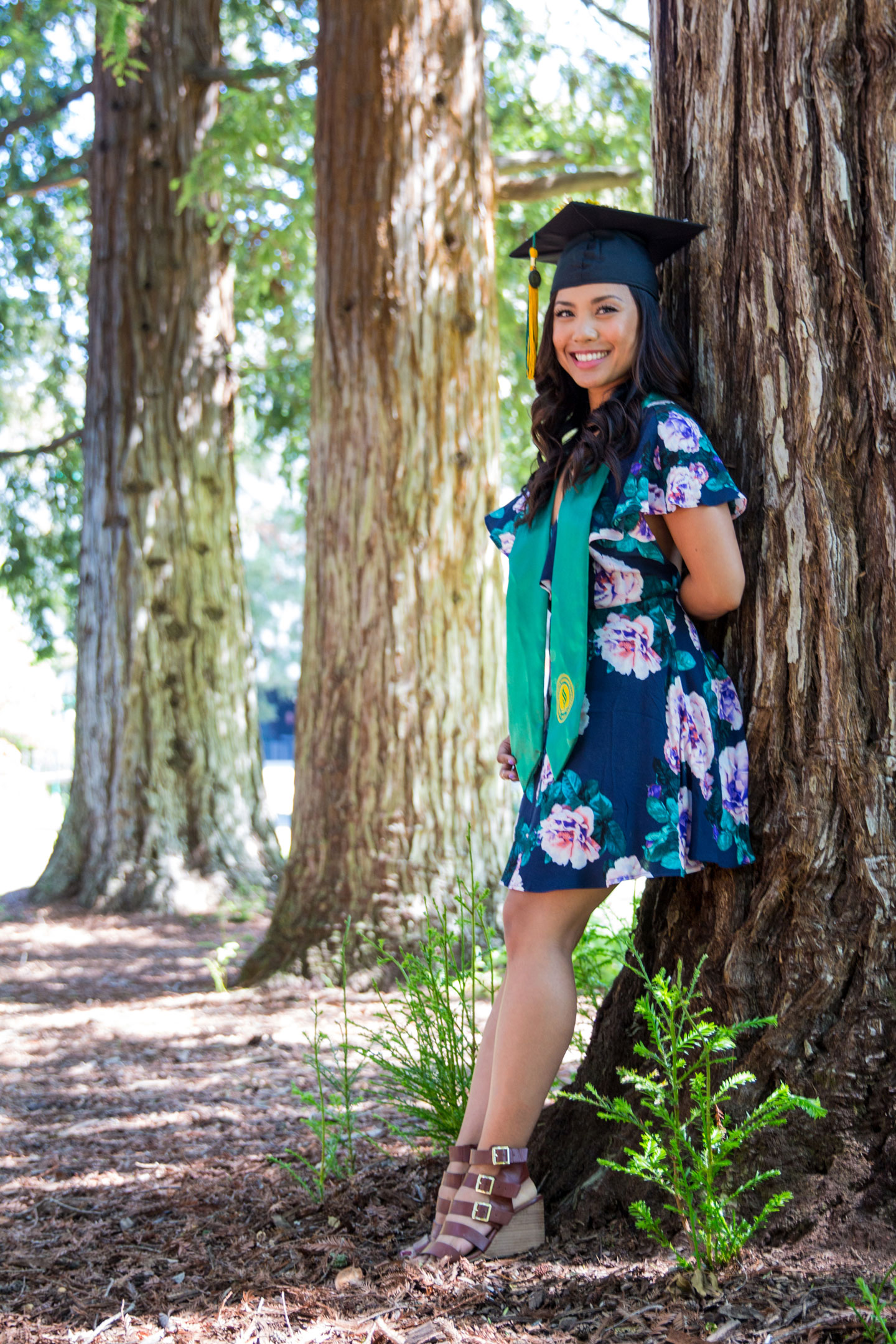 Portrait in natural light among trees