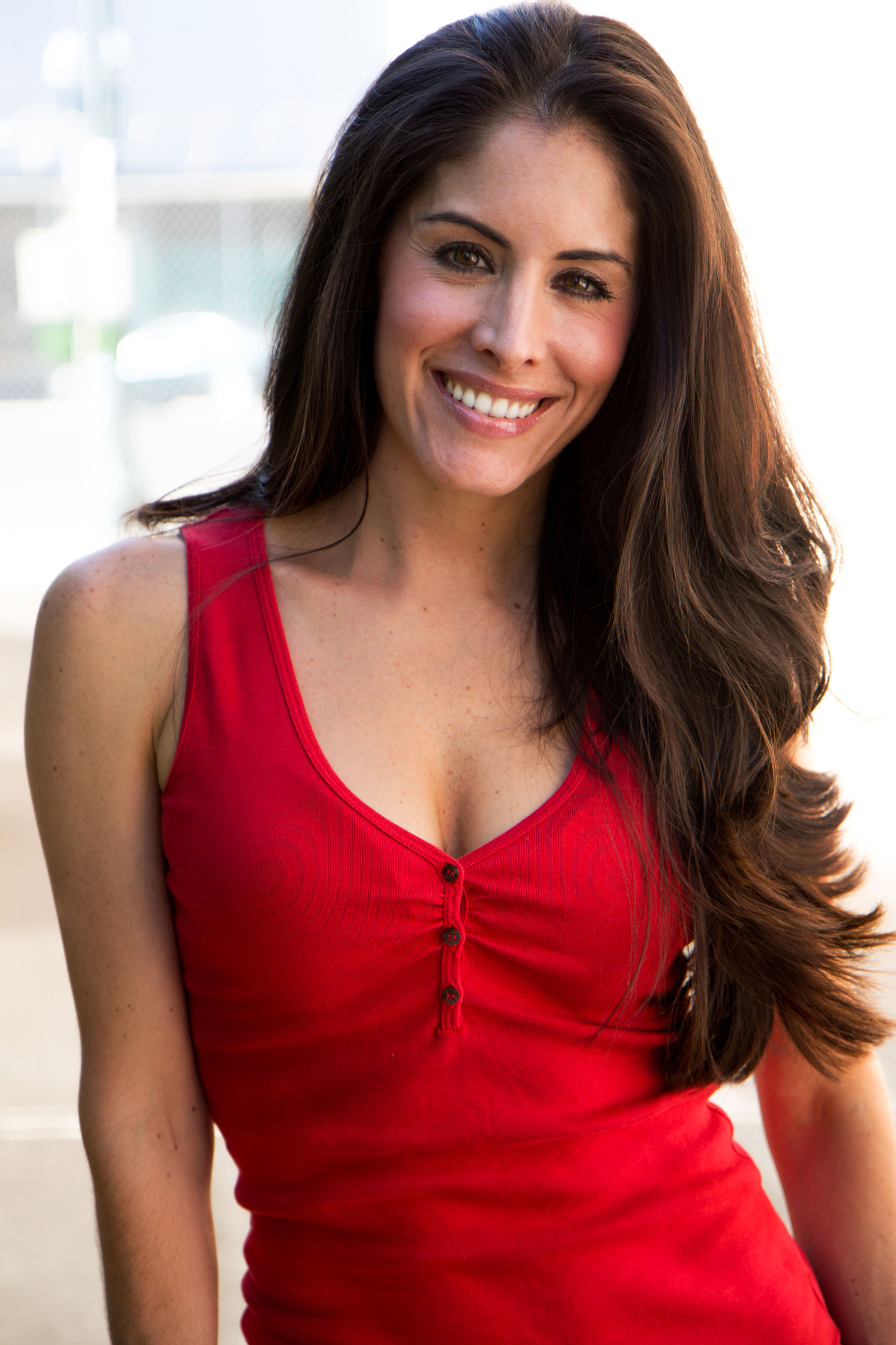 Portrait in a red top