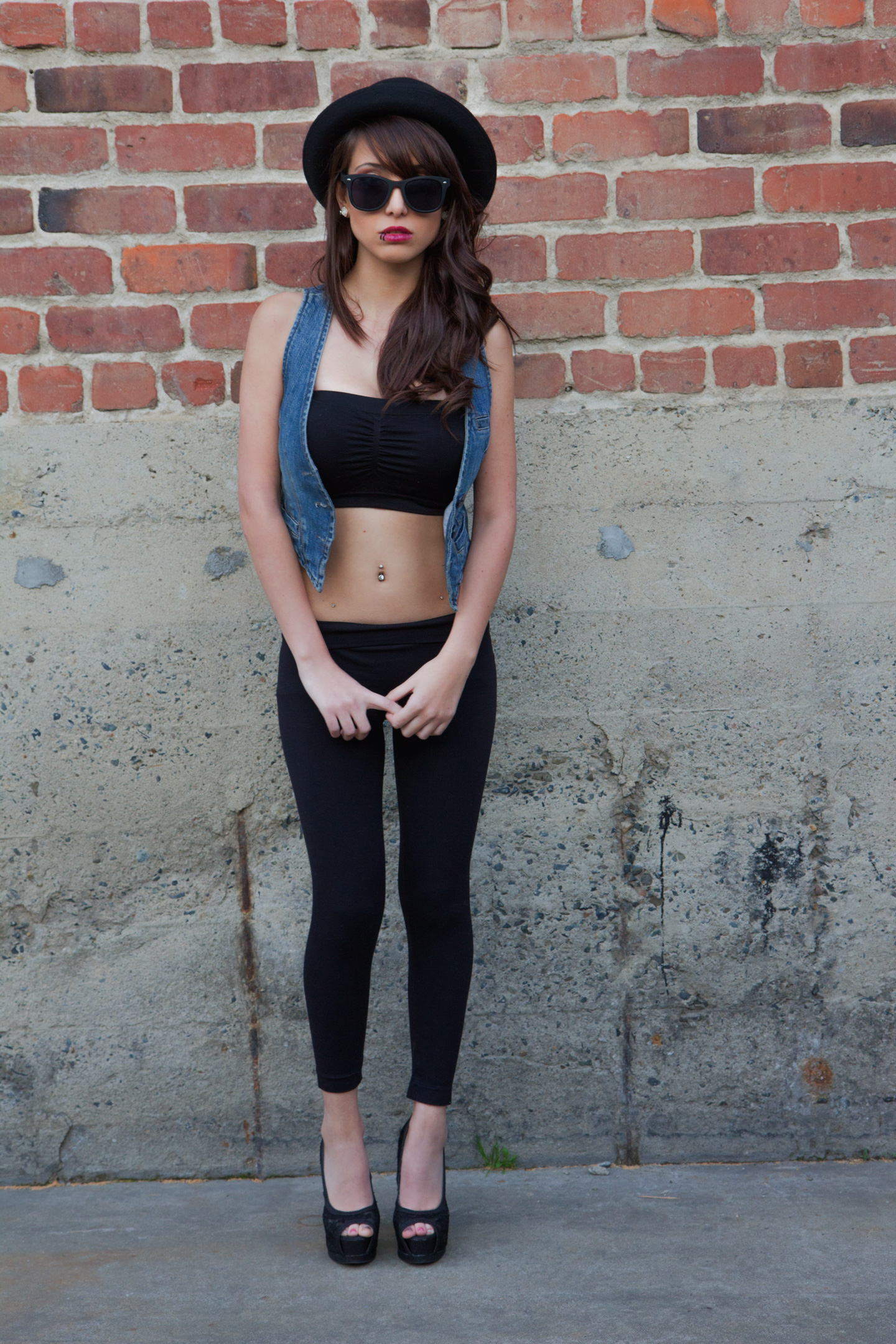 Portrait against a brick wall